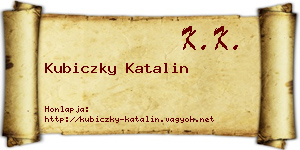 Kubiczky Katalin névjegykártya